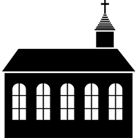 Die Silhouette einer Kirche