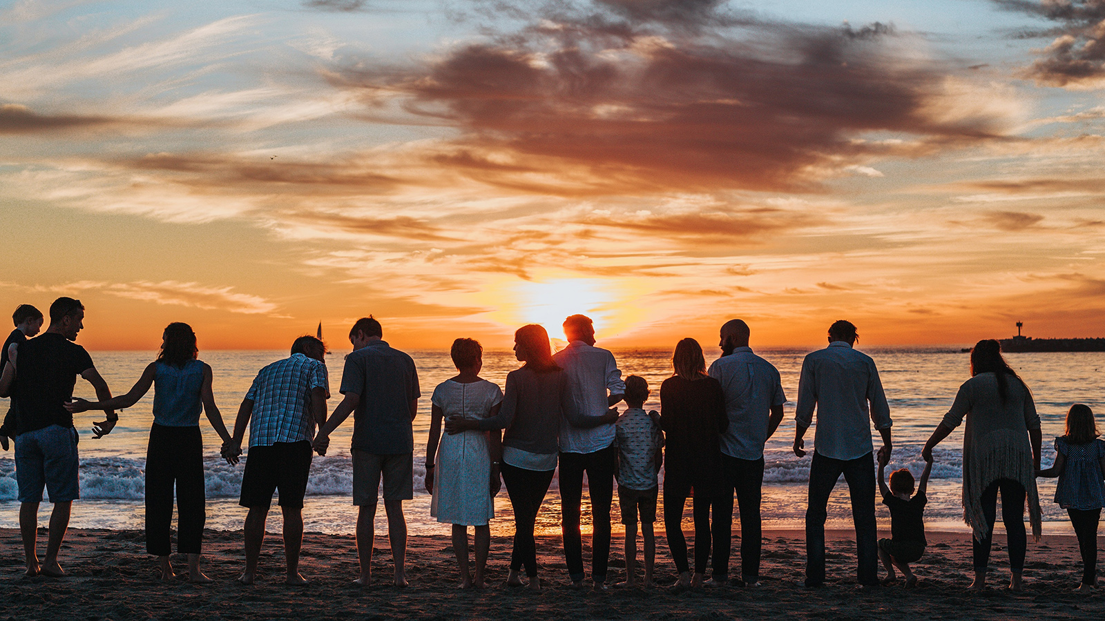 Familien am Strand