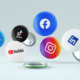 Verschiedne Buttons mit Social-Media-Logos
