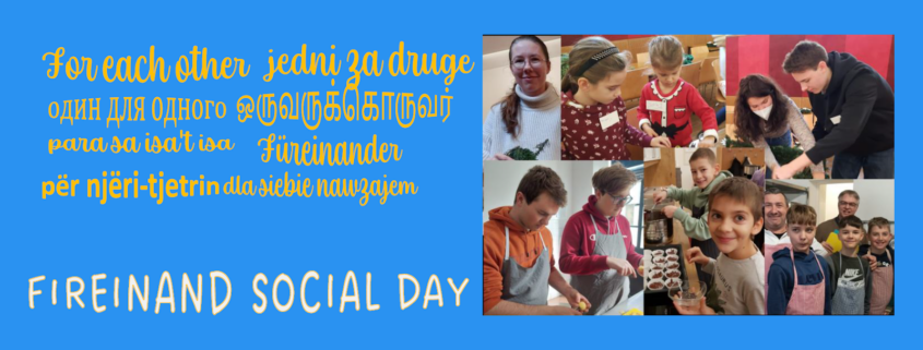 Banner des Social Day mit Kindern in Aktion