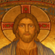 Ein Jesus-Fresko mit dem Auferstandenen aus einer orthodoxen Kirche