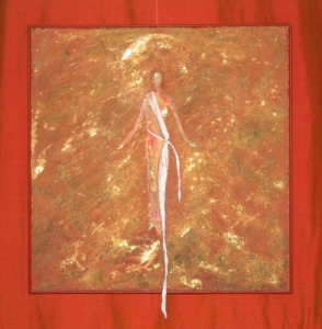 Ein modernes Gemälde das Christi Himmelfahrt zeigt