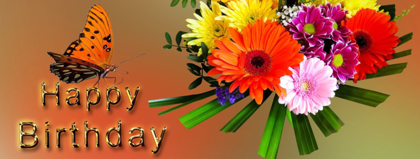 Happy Birthday Karte mit Schmetterling